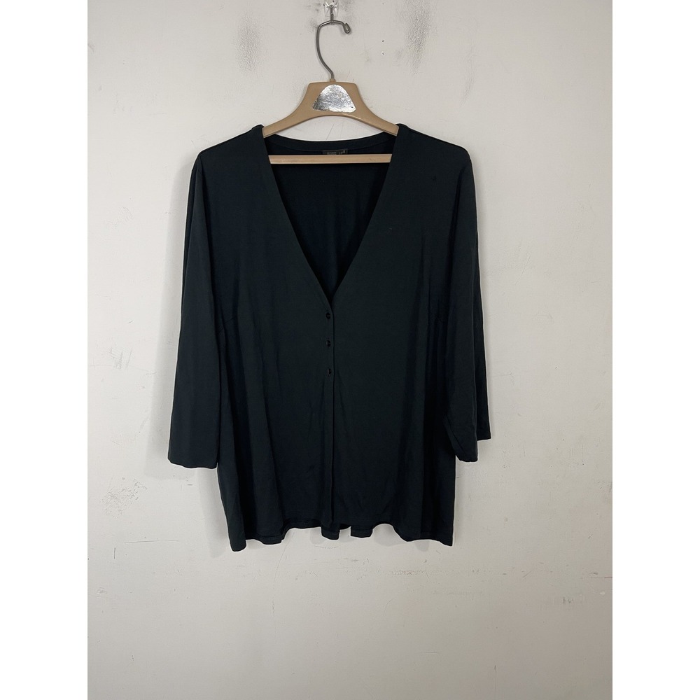 J Jill Wearever Womens Black Cardigan Top Plus‎ Size 2X Rayon Spandex